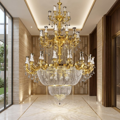 Kronleuchter Pendelleuchte Foyer Wohnzimmer Luxus Glanz Lampe 360 cm