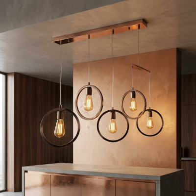 Pendelleuchte Schwarz schick Deckenlampe 70x90cm Wohnzimmer Leuchte