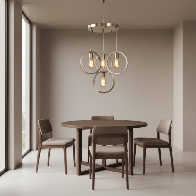 Deckenlampe moderner Pendelleuchte Wohnzimmer Luxus Matt Chrome 35x70