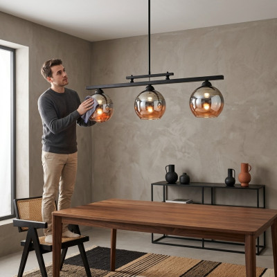 Deckenlampe Schwarze Leuchte Wohnzimmer Luxus Lampe Pendelleuchte 20x65
