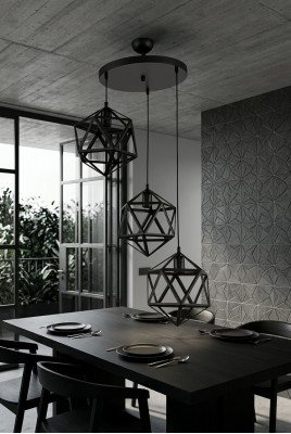 Pendelleuchte Schwarz für das Wohnzimmer schick Deckenlampe Leuchte