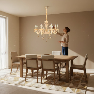 Deckenlampe Wohnzimmer Leuchte Opal Honig Luxus Interieur Lampen 80x95
