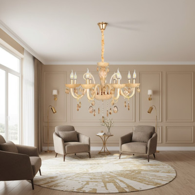 Deckenlampe Wohnzimmer Leuchte Opal Honig Luxus Interieur Lampen 80x95