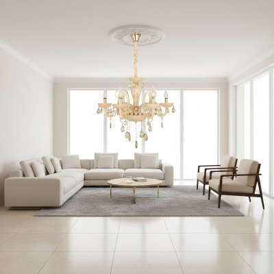 Deckenlampe Moderne Wohnzimmer mit luxuriösem Glasglanz Lampe Leuchte