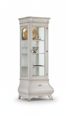 Luxus Holzschrank Design Vitrine weiß Italienisch Möbel Schrank Vitrinen