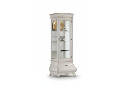Luxus Holzschrank Design Vitrine weiß Italienisch Möbel Schrank Vitrinen