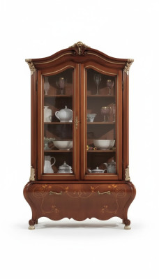 Luxus Holz Vitrine Anrichte Design Schränke Braun Italienische Möbel Neu