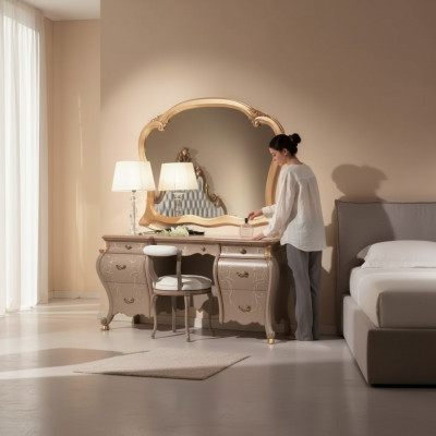 Schminktisch Set Konsole Spiegel Schlafzimmer Möbel Design Set