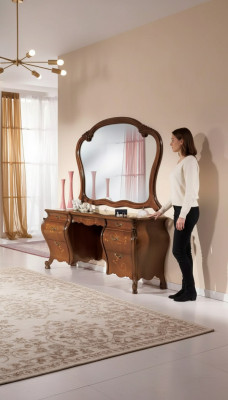 Schminktisch Set Spiegel Schlafzimmer Möbel Design 2tlg