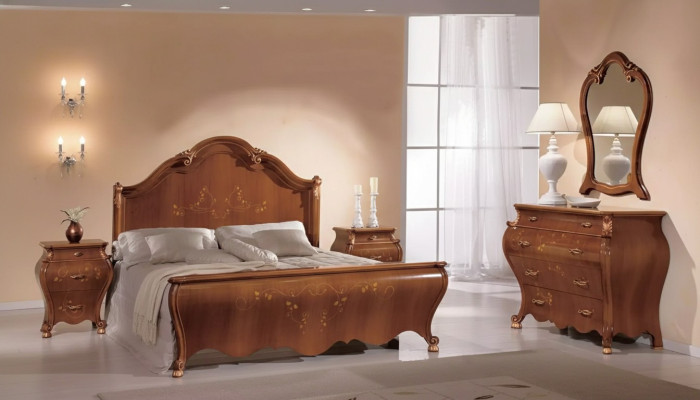 Braunes Schlafzimmer Set Luxus Möbel Betten Nachttische Spiegel Kommode