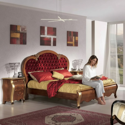 Chesterfield Luxusbett für Schlafzimmer Polsterung Design Luxusbetten