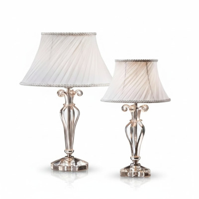Klassische Weiße Tischlampe Kronleuchter Stil Kristall Stehlampe Neu