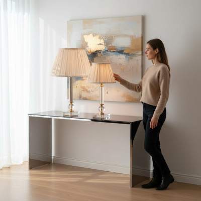 Klassische Kristall Stehlampe Schreibtisch Beleuchtung Luxus Möbel Neu