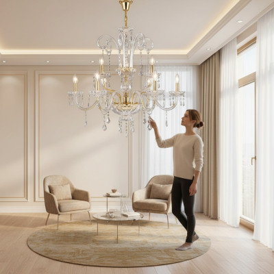 Kronleuchter Hängelampe Lampen Beleuchtung Kronleuchter gold Lampe