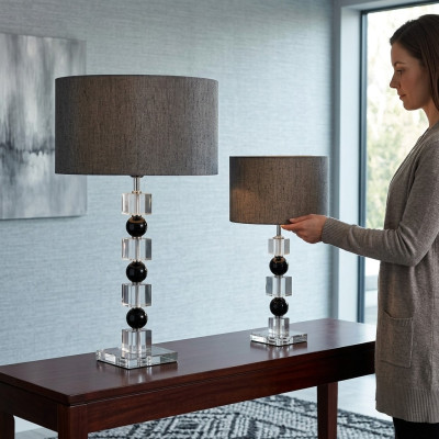 Klassische Nachttischlampe grau Tischlampe luxuriöse Tischlampe Lampe