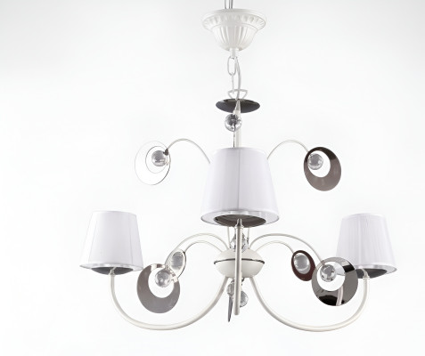 Luxuriöser 3x Lampen Kronleuchter Deckenleuchte Art déco Weiß Neu