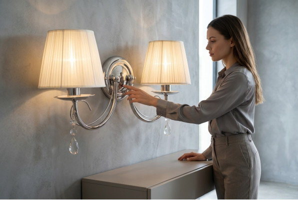 Wandleuchte Wandlampe Klassische Wandkronleuchter Doppel Wand Lampe
