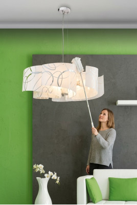 Stilvoller Kronleuchter Moderner Weißer Hängeleuchter Mit 6x Lampen