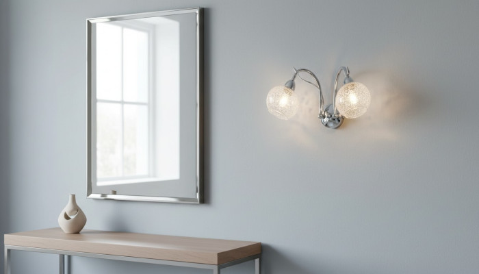 Luxuriöser Wandleuchte Grau 2x Lampen Rundform Deko