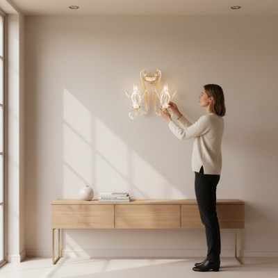 Design Wandlampe Luxus Wandleuchte Leuchte Lampe Wandlampen Kristall neu