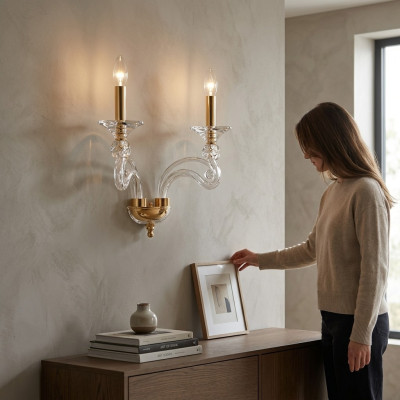 Wandleuchte Design Luxus Wandleuchte Pendelleuchte Kristall neu