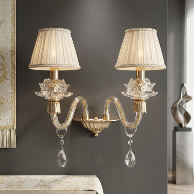 Stilvolle Wandlampe Klassische Wandlampe in Gold luxuriöser Kronleuchter