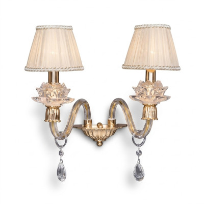 Stilvolle Wandlampe Klassische Wandlampe in Gold luxuriöser Kronleuchter