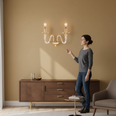 Wandlampe Lichtkronenluster Wandleuchte Lüster Wand Lampen Kristalllampe
