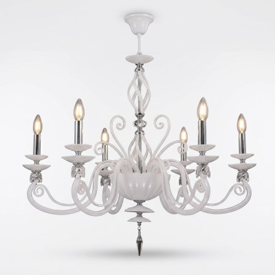 Deckenlampe Deckenleuchter Lüster Kronleuchter Glas Weiß Lampen Antik Stil