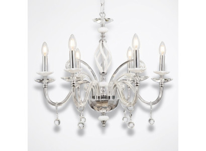 Luxus Deckenleuchter Weiß Kronleuchter Deckenlampe Lüster Kristall Lampe