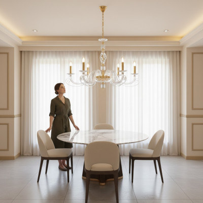 Luxus Deckenleuchter Deckenleuchte Kronleuchter Kristall Lampe