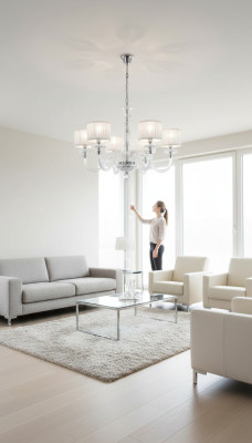 Deckenlampe Deckenleuchter Lüster Kronleuchter Glas Weiß Lampen Antik Stil