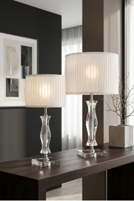 Klassischer Weiße Tischlampe Schreibtisch Lampe Kristall Beleuchtung