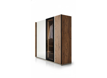 Moderner Kleiderschrank Luxus Holz Schränke Glas stilvolle Schlafzimer