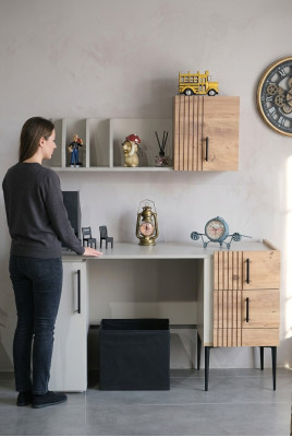 Stilvolle Büromöbel komplett Set Regal Schreibtisch Holz Top-Qualität neu