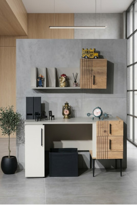 Stilvolle Büromöbel komplett Set Regal Schreibtisch Holz Top-Qualität neu