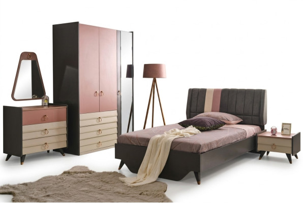 Luxus Schlafzimmer Set Bett Nachttisch Kleiderschrank Kommode Spiegel neu