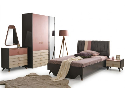 Luxus Schlafzimmer Set Bett Nachttisch Kleiderschrank Kommode Spiegel neu