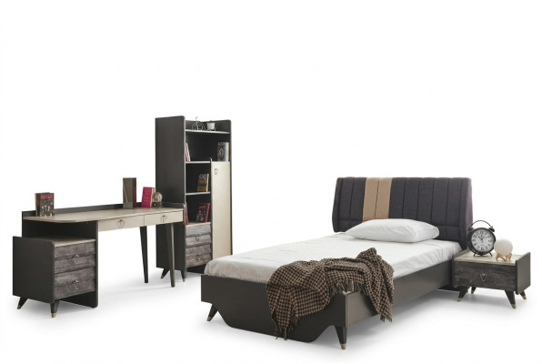 Schlafzimmerset Luxuriöses stilvolle Schlafzimmer Set Bett Bücherregal