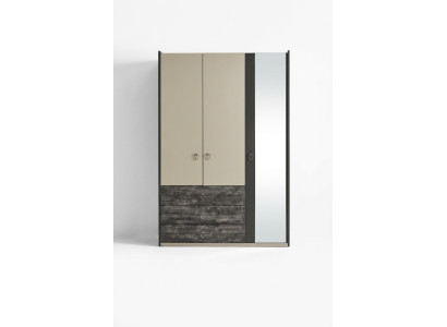 Kleiderschrank Schrank Mehrzweck Kleiderschrank Grau Material Holz Schränke