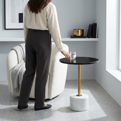 Marmor stilvolle Beistelltisch luxuriöse Couchtisch Tische Rund modern