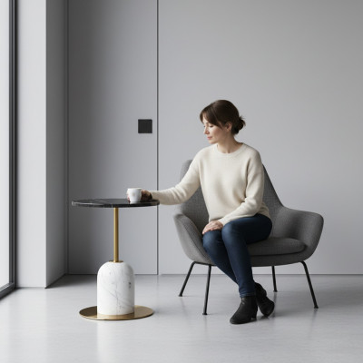 Beistelltisch luxuriöse Marmor Modern Couchtisch Kaffeetisch Wohnzimmer