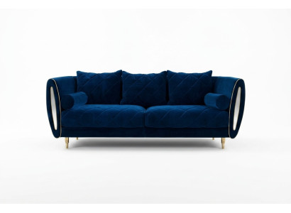 Design Blau 3 Sitzer Relax Sofas Sofa Textil Polster Couch Stoff Couchen