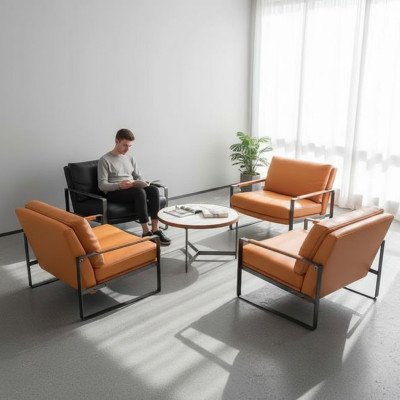 Sessel Polster Sitzer Modern Design Leder Sessel Lounge Luxus Wohnzimmer