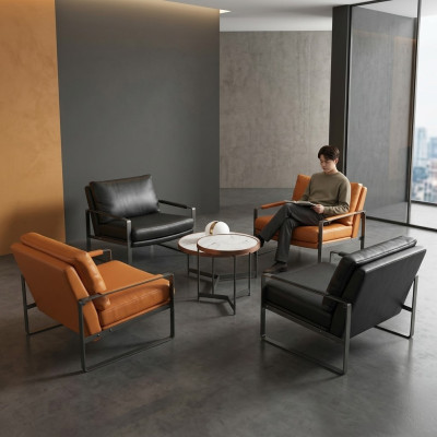 stilvoll 4x Sessel Polster Sitzer Modern Design Leder Sessel Lounge Luxus