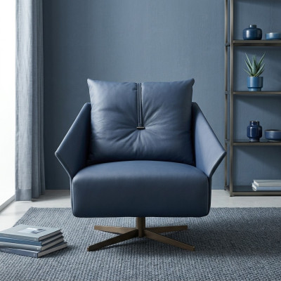 Sessel Sitzer Wohnzimmer blau Modern Design Luxus Sitzmöbel Relax Club neu