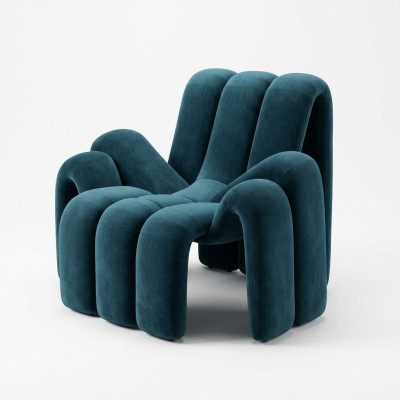 Stilvolle Sessel Grün Couch 1 Sitzer modern luxuriöse Sessel Textil neu