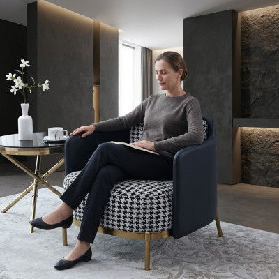 Stilvolle Mehrfarbig Sessel modern Sessel Fernseh Couch Textil Sessel
