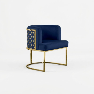 Modern Stuhl Ess Zimmer Club Stühle Polsterstuhl Blau Sessel Neu Lounge