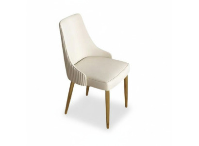 Modern Stil Stilvoll Sessel Stuhl Weiß Sitz Polster Design Metall neu